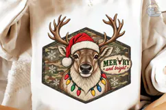 Merry and Bright Reindeer PNG Shirt Product Image 3