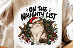 Naughty List Cat PNG Sublimation Design Product Image 4