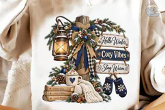 Hello Winter Cozy Vibes PNG Sublimation Product Image 1