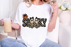 Spooky Pumpkin Ghost PNG Sublimation Des Product Image 4