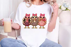 Three Pink Chickens PNG Sublimation Desi Product Image 4