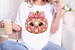 Cute Checkered Pumpkin PNG Shirt Design Product Image 1