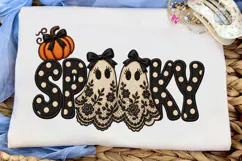 Spooky Pumpkin Ghost PNG Sublimation Des Product Image 5