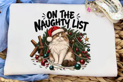 Naughty List Cat PNG Sublimation Design Product Image 5