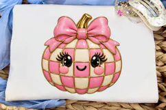 Cute Checkered Pumpkin PNG Shirt Design Product Image 5