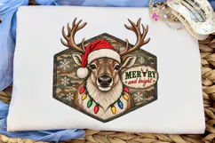 Merry and Bright Reindeer PNG Shirt Product Image 5