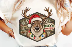 Merry and Bright Reindeer PNG Shirt Product Image 6