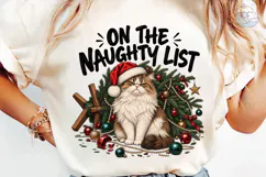 Naughty List Cat PNG Sublimation Design Product Image 6