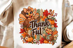 Thank Fall Turkey PNG Sublimation Design Product Image 1
