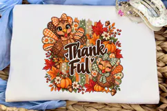 Thank Fall Turkey PNG Sublimation Design Product Image 5