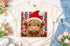 Highland Cow Santa PNG Sublimation Desig Product Image 2