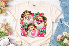 Retro Santa Claus Pink PNG Sublimation Product Image 2