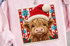 Highland Cow Santa PNG Sublimation Desig Product Image 3