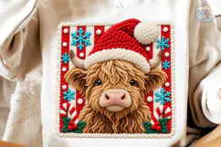 Highland Cow Santa PNG Sublimation Desig Product Image 4