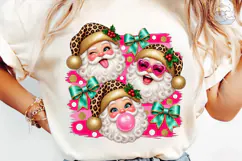 Retro Santa Claus Pink PNG Sublimation Product Image 6