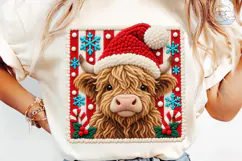 Highland Cow Santa PNG Sublimation Desig Product Image 6