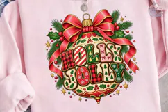 Holly Jolly Christmas Ornament PNG Subli Product Image 3