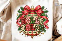 Holly Jolly Christmas Ornament PNG Subli Product Image 4