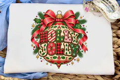 Holly Jolly Christmas Ornament PNG Subli Product Image 5