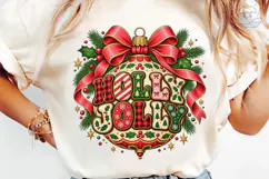 Holly Jolly Christmas Ornament PNG Subli Product Image 6