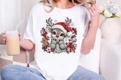 Christmas Reindeer PNG Sublimation Shirt Product Image 1
