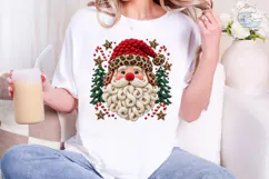 Leopard Santa Claus PNG Sublimation Desi Product Image 1