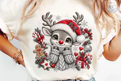 Christmas Reindeer PNG Sublimation Shirt Product Image 6