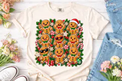 Cute Gingerbread Men PNG Shirt Design Product Image 2