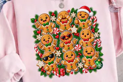 Cute Gingerbread Men PNG Shirt Design Product Image 3