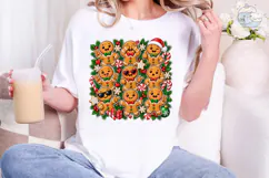 Cute Gingerbread Men PNG Shirt Design Product Image 1