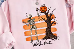 Halloween Skeleton Pumpkin Tree PNG Shir Product Image 3