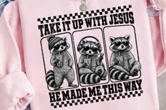 Funny Raccoon Jesus PNG Sublimation Desi Product Image 2