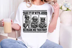 Funny Raccoon Jesus PNG Sublimation Desi Product Image 4