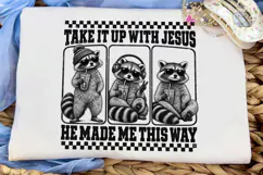 Funny Raccoon Jesus PNG Sublimation Desi Product Image 5