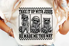 Funny Raccoon Jesus PNG Sublimation Desi Product Image 6