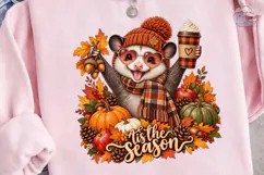 Autumn Opossum Coffee PNG Shirt Design Product Image 3