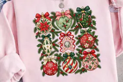 Christmas Ornaments Grid PNG Sublimation Product Image 3