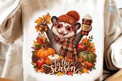 Autumn Opossum Coffee PNG Shirt Design Product Image 4