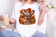 Autumn Opossum Coffee PNG Shirt Design Product Image 1
