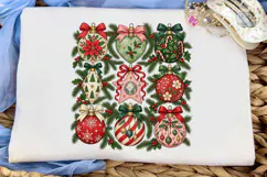 Christmas Ornaments Grid PNG Sublimation Product Image 1