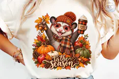 Autumn Opossum Coffee PNG Shirt Design Product Image 6