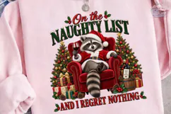 Naughty Raccoon Christmas PNG Sublimatio Product Image 2