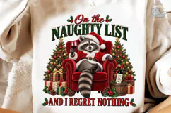 Naughty Raccoon Christmas PNG Sublimatio Product Image 3