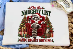 Naughty Raccoon Christmas PNG Sublimatio Product Image 5