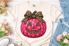 Pink Leopard Pumpkin PNG Sublimation Des Product Image 2
