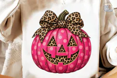 Pink Leopard Pumpkin PNG Sublimation Des Product Image 3
