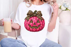 Pink Leopard Pumpkin PNG Sublimation Des Product Image 4