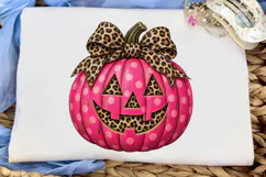 Pink Leopard Pumpkin PNG Sublimation Des Product Image 5