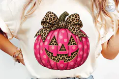 Pink Leopard Pumpkin PNG Sublimation Des Product Image 6