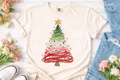 Christmas Tree Line Art PNG Shirt Design Product Image 2